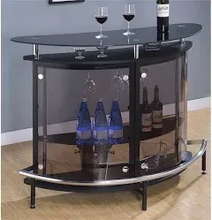 Bowery Hill Contemporary Metal Glass Home Bar