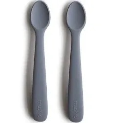 mushie Silicone Baby Feeding Spoons | 2 Pack (Ivory)