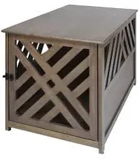 Casual Home Wooden Lattice Pet Crate, End Table, Espresso