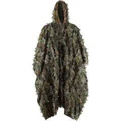 Zicac Outdoor Ghillie Suit 3d Leafy Camo Poncho for Men Hunting Bird Watch Military CS Woodland Hoodie Camouflage Cloak