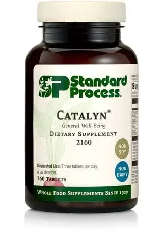 Standard Process Catalyn GF - Gluten-Free Foundational Support for General Wellbeing with Vitamin D, Vitamin C, Vitamin A, Thiamine, Riboflavin, Vitamin B6, Magnesium Citrate, and More - 360 Tablets