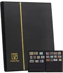 120 Pockets Stamp Album - Mixed Sizes Double-side Pages Artificial Leather Po...