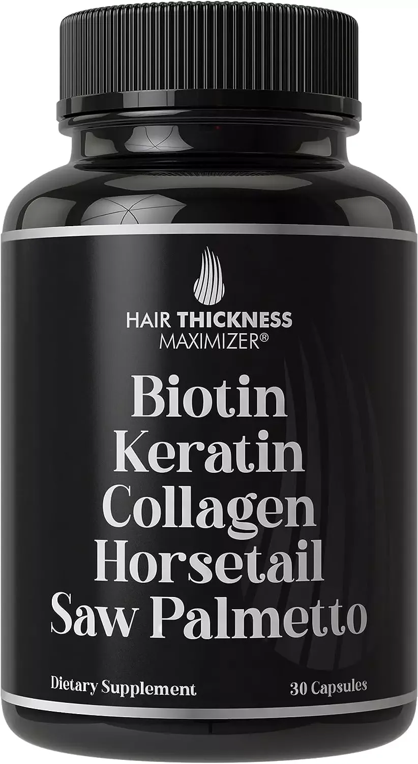 Biotin + Keratin + Collagen + Horsetail + Saw Palmetto. Advanced 5-In-1 Hair Gro