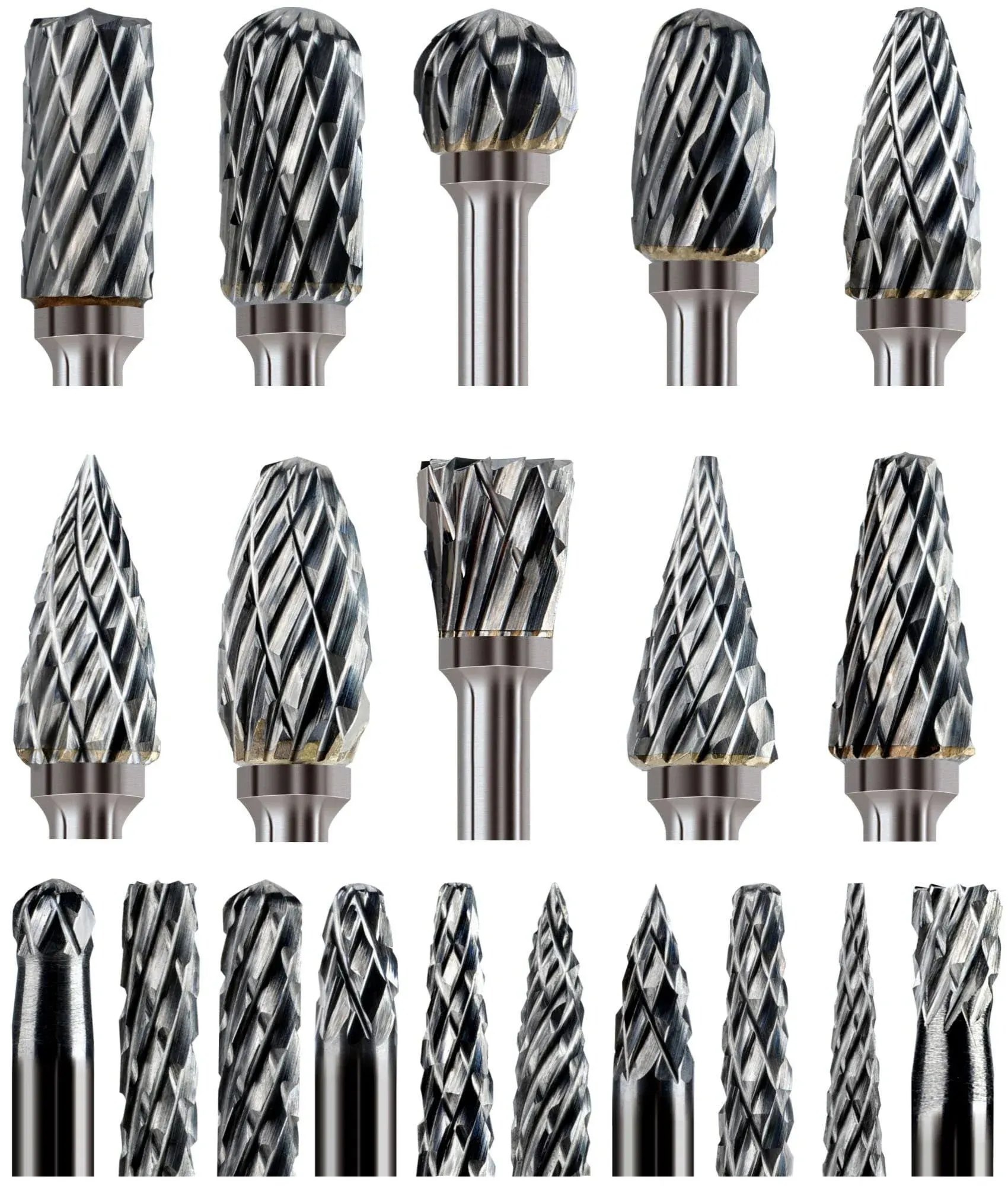 Carbide Burr Set Compatible with Dremel Milwaukee 1/8&#034; Shank 20PCS Die Grinde...