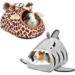 Avont 2 Pack Guinea Pig Bed House Hideout, Small Animal Hideaway Cage Accessories, Washable Warm Sleeping Bed for Dwarf Rabbits Chinchillas Hamsters