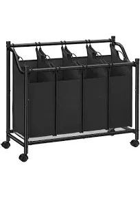 SONGMICS Heavy-Duty 4-Bag Rolling Laundry Sorter