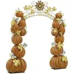 Large "Happy Halloween" Arch with Pumpkins and Skulls