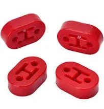 PTNHZ RACING Universal 4PCS Polyurethane Exhaust/muffler Rubber Short Hanger Insulator Bracket Bushing Mount 10mm Red