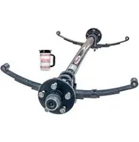 Rockwell American 3,500 lb Idler Trailer Axle w/Double Eye Springs & U-Bolts (85" Hub Face, 70" Spring Center) 5 Lug on 4.5 Bolt Pattern