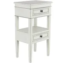 Distressed Wooden Side Table with Drawers White - Olivia &amp; May