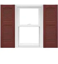 Mid America Open Louver Vinyl Shutters (1 Pair) - 14.5 x 55 001 White