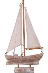 Wooden Sailboat Small Nautical Sail Boat Decor Coastal Beach Themed Ornaments fo