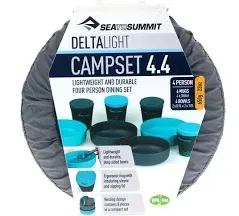 SEA TO SUMMIT DELTA-LIGHT CAMP SET 4.4 8-PIECE 4-PERSON DINING SET BPA FREE