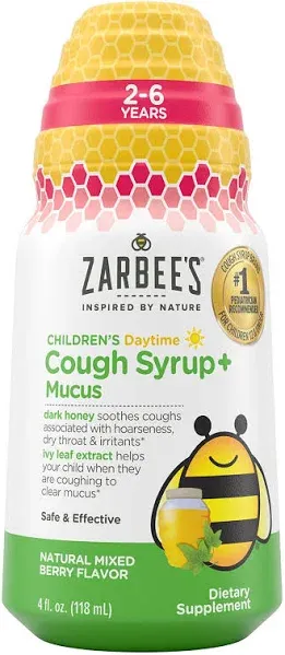 2 Bottle ZARBEE&#039;S Children&#039;s Cough Syrup + Mucus 4oz Berry Flavor 2-6yr