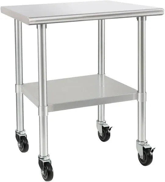 Hardura 24 x 36 Inches Stainless Steel Table with Wheels