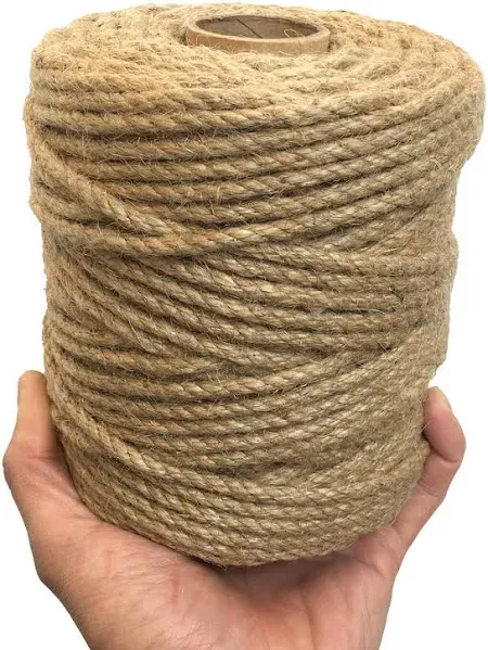 5mm Jute Twine, 328 Feet Braided Natural Jute Rope, Heavy Duty and Thick Twine Rope for DIY Artwork, Bundling, Home Decor, Gardening Applications