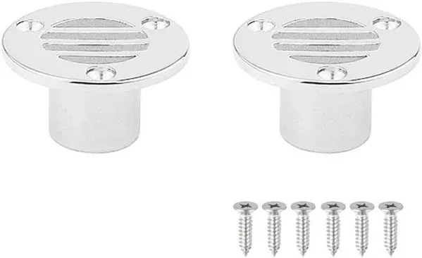 316 Stainless Steel 1&#034; Boat Floor Deck Drain Pack of 2