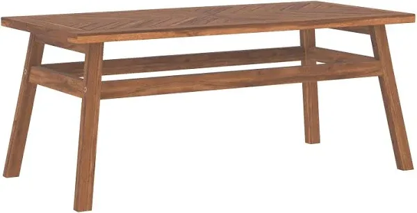 Walker Edison Patio Wood Coffee Table OW42VINCTDB