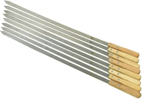 23 in. L x 5/8 in. W Stainless Steel BBQ skewer (8-Piece)