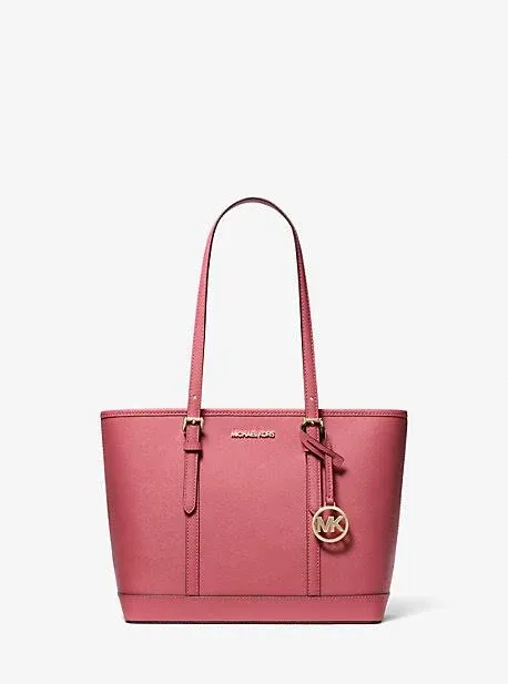 Michael Kors Jet Set Travel Small Saffiano Leather Top-Zip Tote Bag in Pink - One Size