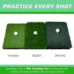 Tri-Turf XL Golf Practice Hitting Mat - Huge 24 In x 24 In for Optimal Practice