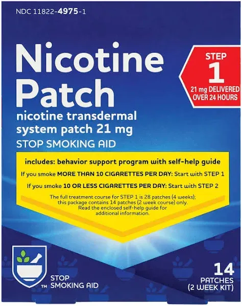 Rite Aid Step 1 Nicotine Transdermal System Patch