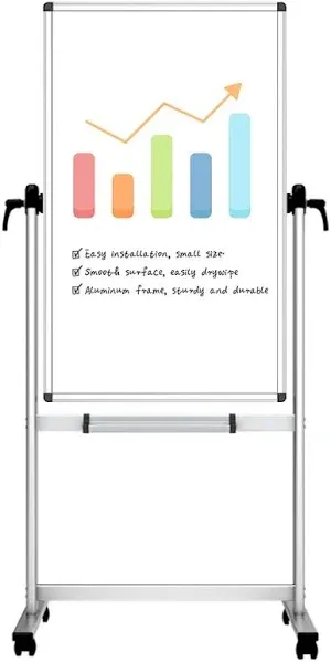 Viz-Pro Double-Sided Magnetic Mobile Whiteboard