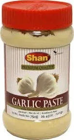 Shan - Garlic Paste, 10.93 oz (310g) - Authentic Taste from Fresh Garlic in an Airtight Glass Jar - Vegan