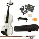 Mendini Full Size 4/4 MV-White Solid Wood Violin with Tuner