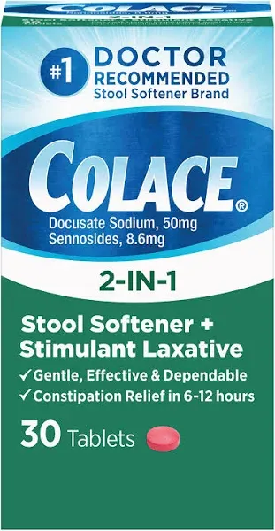 Colace 2-In-1 Stool Softener Stimulant Laxative