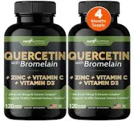 Quercetin with Vitamin C and Zinc Quercetin 500mg Quercetin with Bromelain