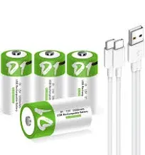 Lankoo USB Rechargeable Lithium D Batteries