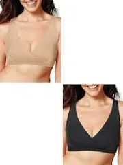 PLAYTEX womens Maternity & Nursing Cross Over Sleep Wirefree Bra Us4960 2-pack