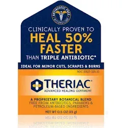 Theriac Advanced Healing Ointment Naturally Heals 50% Faster. Botanical Blend.