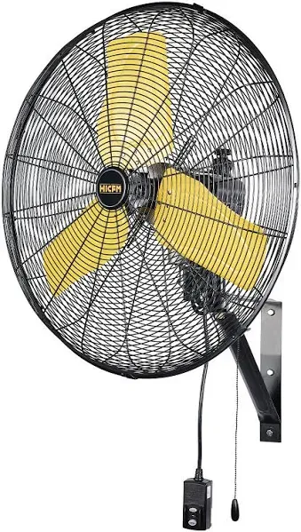 24" Oscillating Wall Fan, 8900 CFM High Velocity Industrial Wall Mounted Heavy Duty Shop Fans with 3 Speed Settings 80° Oscillation for Outdoor Commercial Garage Warehouse workshops Factory