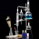 Cherish XT Home Distiller Distilling to Making Your Own Essential Oil, Moonshine, 3.3 Boro Alcohol Distiller Chemistry Lab Glassware Kit,Glass