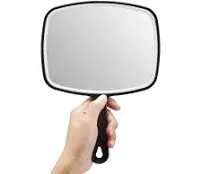 OMIRO Hand Mirror, Extra Large Black Handheld Mirror with Handle, 9" W x 12.4" L