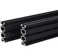 2PCS 20 Series T Slot 2060 Aluminum Extrusion Profile 19.7'',European Standard Anodized Linear Rail for 3D Printer Parts and CNC DIY 500mm Black(19.7inch)