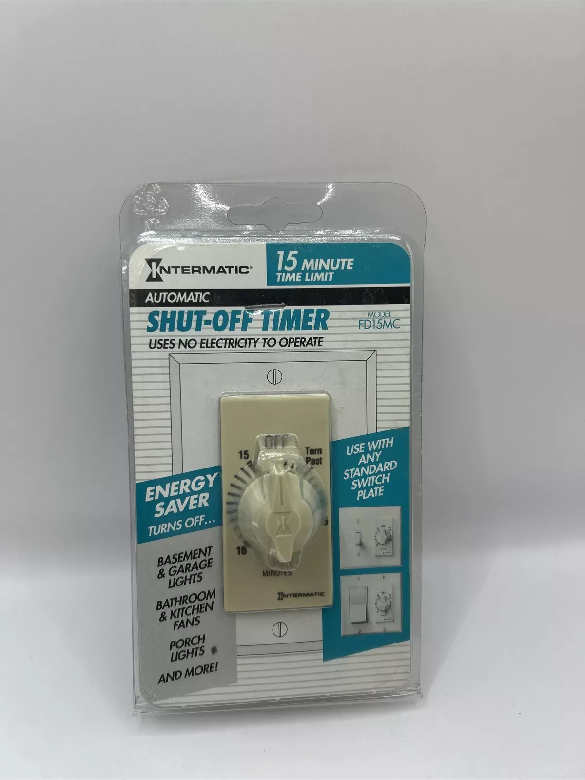 Intermatic Auto Shut-Off Timer 15 Minute Easy Install FD15MC New