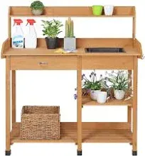 Topeakmart Outdoor Garden Potting Table Work Bench