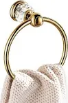 WINCASE Crystal Towel Ring, Gold Holders for Bathrooms, Round Hand 