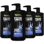 AXE Wash and Care for Clean and Strong Hair Phoenix 2-in-1 Shampoo and Conditioner Crushed Mint and Rosemary 100 percent Recycled Bottle 28 oz 4 Pack