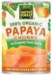 Native Forest Organic Papaya Chunks - Papaya Can, Papaya Juice, Canned Fruit, Organic Fruit, Canned Papayas, Papaya Fruit - 14 Ounce (Pack of 6)