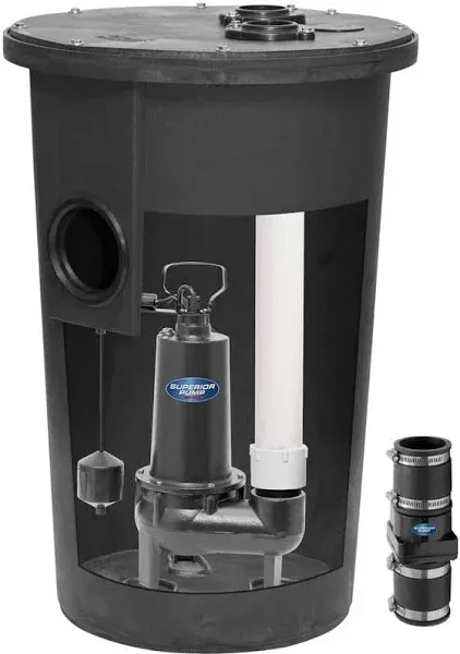 Superior Pump 92341 1/3 HP Cast Iron Submersible Sump Pump with Vertical Float S