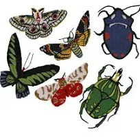 SUNBE Butterfly Insects Embroidery Applique Fabric Patches Badges DIY Craft Jeans Clothes Decorated