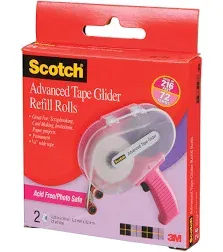 Scotch Brand 085-RAF Scotch Advanced Tape Glider Refill, 1/4 inch x 36 Yards, 1/4-Inch by 36-Yard, Multicolor, 216 Foot