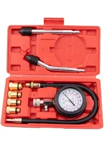 Yonligonju 8pcs Compression Tester Kit 0-300 Psi Petrol Gas Engine Cylinder Pressure Gauge Automotive Tool For Motorcycle Car Truck