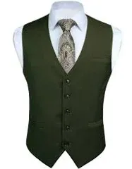 Enlision Men's Suit Vest Business Formal Dress Waistcoat Solid Color Vest for Suit or Tuxedo