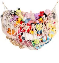 Stuffed Animal Net or Hammock Wall Hanging Net for Stuffed Animal Storage Macrame Toy Display Plush Toy Holder Soft Toy organizer for Nurery Kidroom Playroom