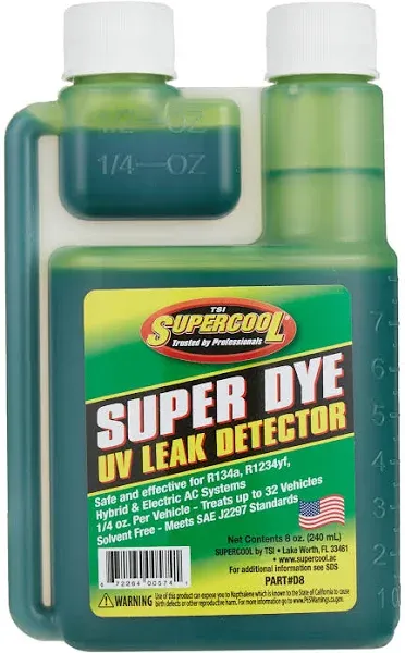 Supercool A/C Leak Detection Dye, Green, 8oz